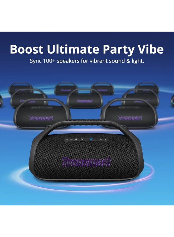 ترونسمارت مكبر صوت ترونسمارت بانج 2 المحمول بتقنية البلوتوث، صوت قوي 90 واط، جهير عميق، مقاوم للماء IPX6، أضواء حفلات RGB، وقت تشغيل 26 ساعة، بلوتوث 5.3، إقران TWS، باور بانك والتحكم بالتطبيق (أزرق) - Image 3