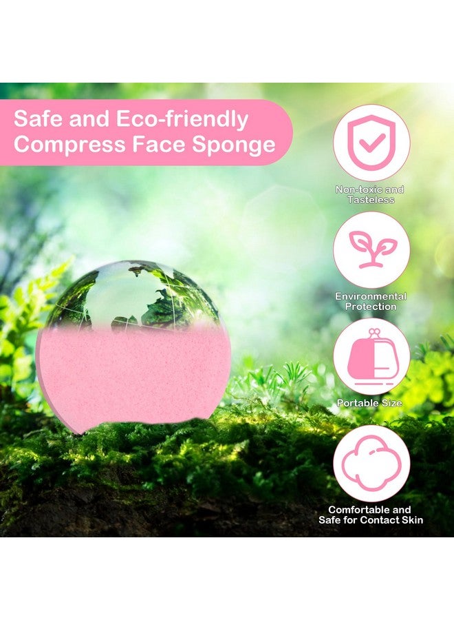 Luxiv 240+1 Count Compressed Facial Sponges, Luxiv Round Face Sponge Professional Compressed Makeup Removal Sponges for Estheticians Wash Face Sponge Compress Exfoliating Spa Pads With Portable Case (Pink) - Image 3