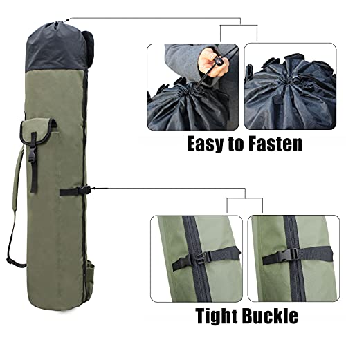 JSHANMEI Fishing Pole Bag with Rod Holder Canvas Carrier Bag Fishing Rod Reel Organizer Bag Foldable Fishing Tackle Storage Bag Travel Case Fishing Gifts for Men - Image 4
