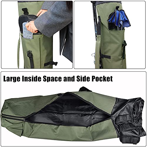 JSHANMEI Fishing Pole Bag with Rod Holder Canvas Carrier Bag Fishing Rod Reel Organizer Bag Foldable Fishing Tackle Storage Bag Travel Case Fishing Gifts for Men - Image 5