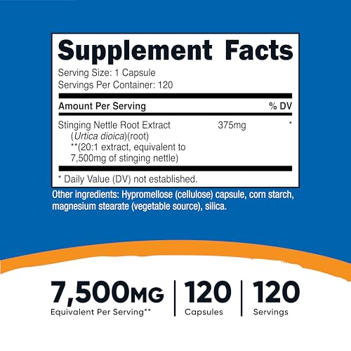 Nutricost Stinging Nettle Root Extract 7500mg Equivalent 120 Capsules Vegetarian Friendly NonGMO Gluten Free - Image 5