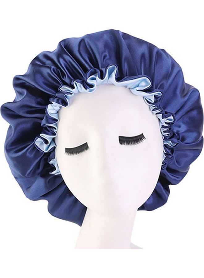 NIBEMINENT Double Sided Hair Cover Bonnet Sleep Cap Navy Blue 18x10x5cm