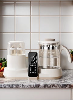 12-in-1 Baby Bottle Warmer Sterilizer with Precise Temperature Control, 45°C Constant Warm Milk, 40°C Breast Milk Protection, 100°C Steam Sterilization, Drying, and Multi-Function for Baby Food, Tea, Yogurt, and Fruit Drying - Cream White