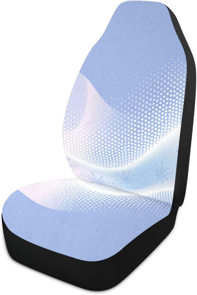 Dots Wave Snowflake Blue Pattern Decorative car seat Covers for auto Comfortable Covers for car Seats fundas para carros asientos Set of 2 - Image 2