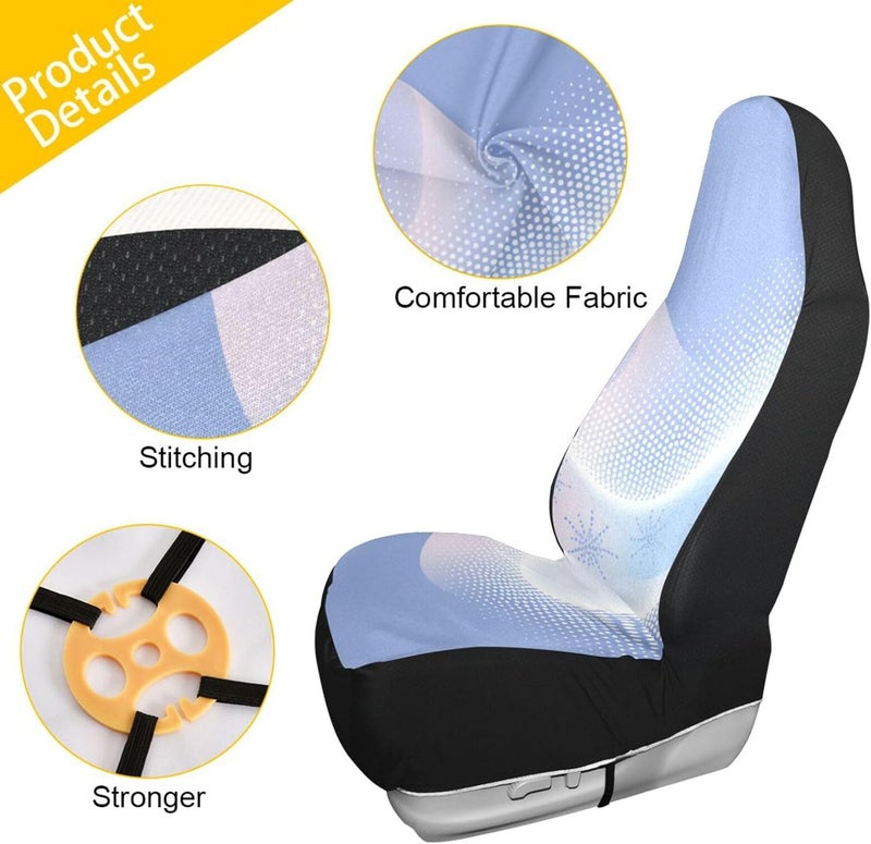 Dots Wave Snowflake Blue Pattern Decorative car seat Covers for auto Comfortable Covers for car Seats fundas para carros asientos Set of 2 - Image 4