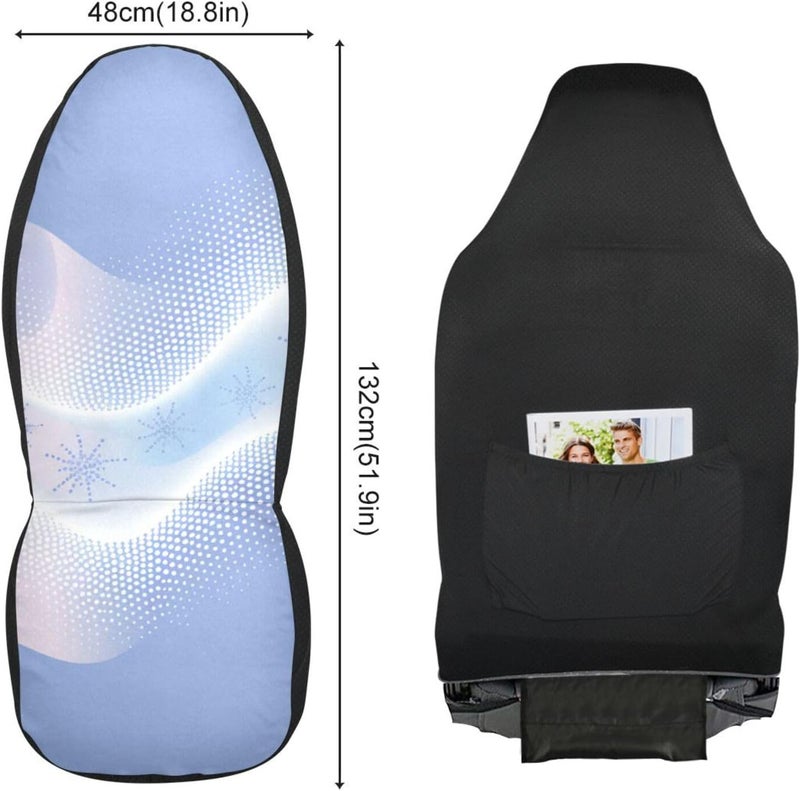 Dots Wave Snowflake Blue Pattern Decorative car seat Covers for auto Comfortable Covers for car Seats fundas para carros asientos Set of 2 - Image 3