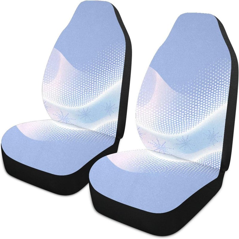 Dots Wave Snowflake Blue Pattern Decorative car seat Covers for auto Comfortable Covers for car Seats fundas para carros asientos Set of 2 - Image 1
