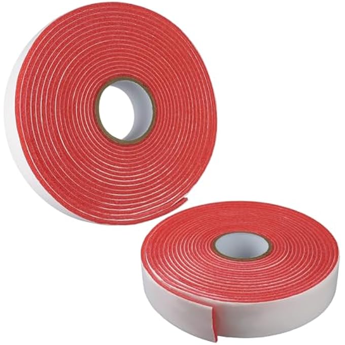 2 ROLLS OF EDGE INSULATION STRIPS 5 MM X 5 CM X 10 M - SELF-ADHESIVE, PINK - INSULATION STRIPS FOR COMPENSATION COMPOUND & UNDERFLOOR HEATING - PE FOAM, INSULATION TAPE FOR FLOOR & WALL - Image 1