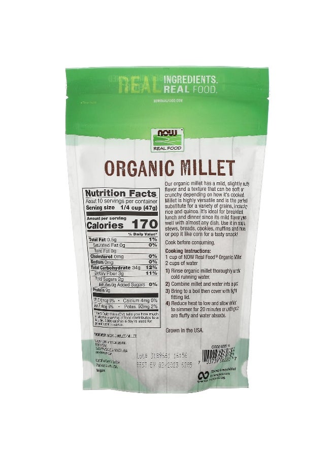 Now Foods NOW Foods, Organic Millet Whole Grain, Gluten Free, 16 oz (454 g)  - Image 2