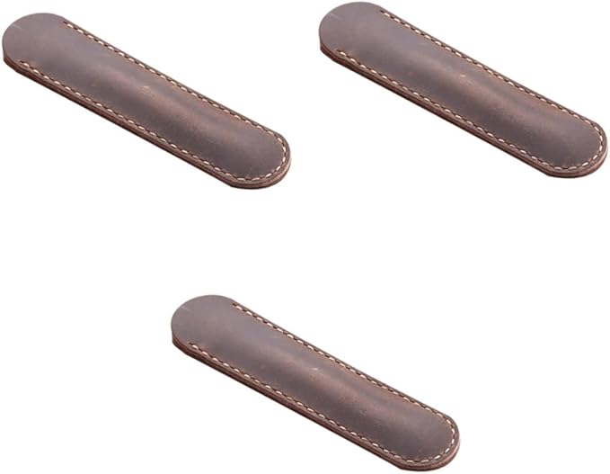 Handmade Leather Pen Case Holder Desk Organizer For Fountain Pens Size 1x3pcs Coffeex3pcs - Image 1