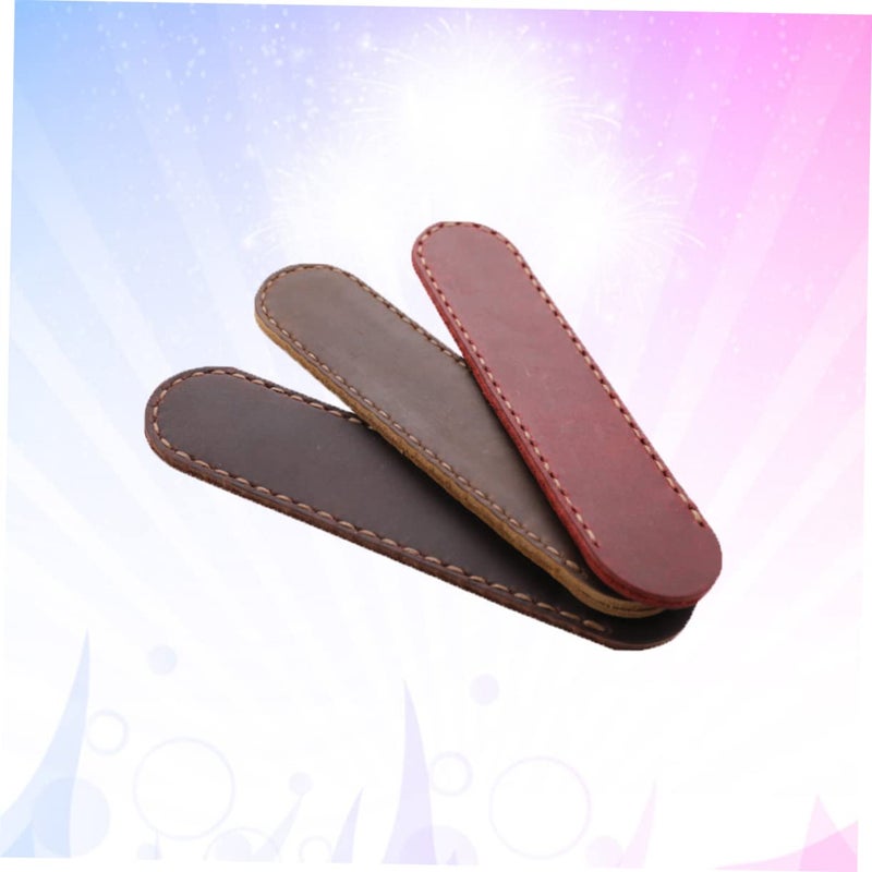 Handmade Leather Pen Case Holder Desk Organizer For Fountain Pens Size 1x3pcs Coffeex3pcs - Image 5