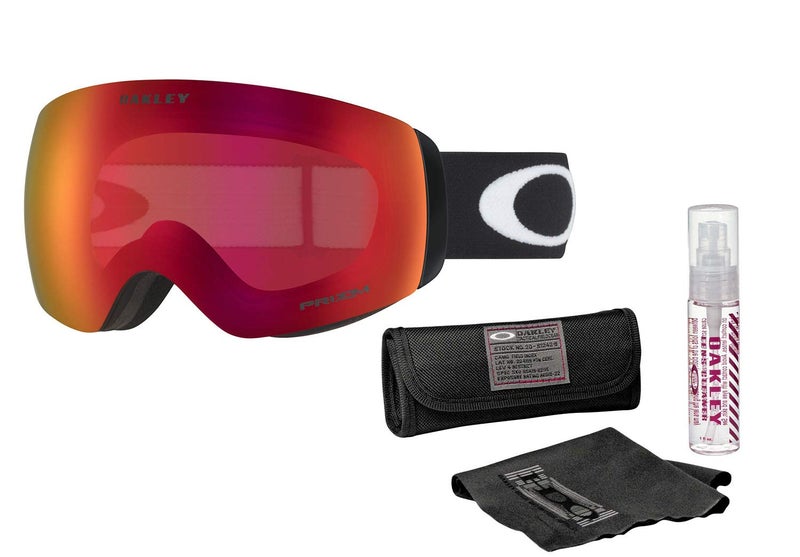 Oakley Flight Deck XM Snow Goggle Matte Black FramePrizm Torch Iridium Lens with Lens Cleaning Kit