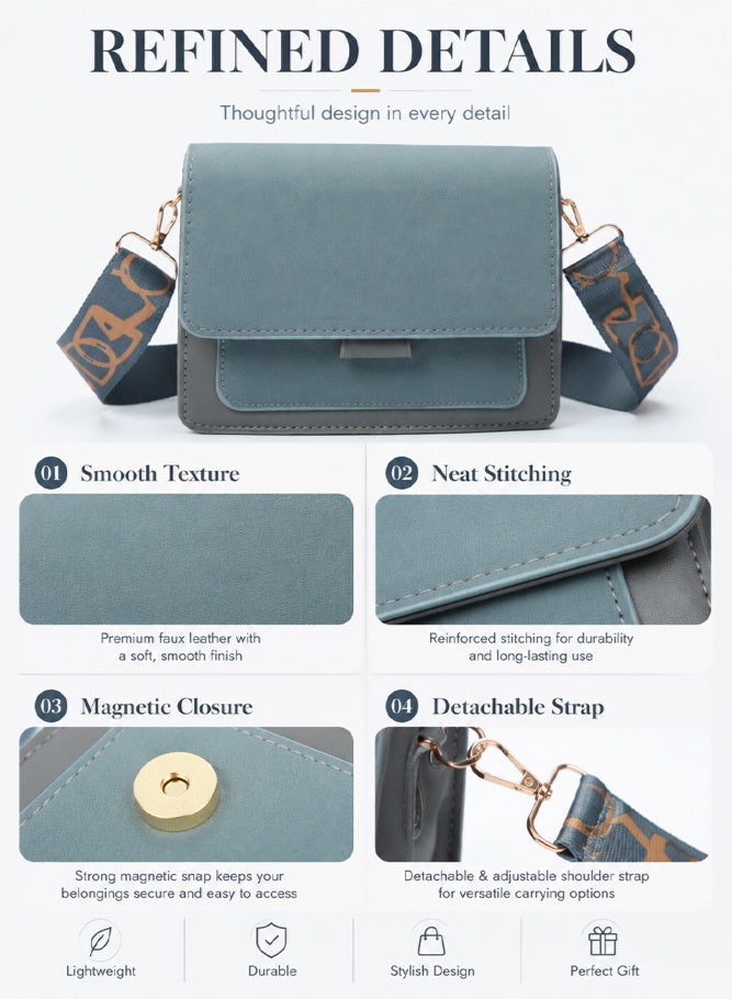 Women's Versatile PU leather Shoulder Bag, Ladies Retro Fashion Crossbody Bag Sling Bag Side Bag Carry Bag, Daily Commuting Handbag Tote Bags Clutch Bag Satchel Bag for Girls/College Students - Image 5