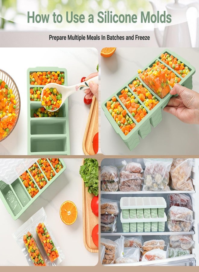 Aopigavi 1/2 Cup Silicone Freezer Molds with Lid, 2-Pack Silicone Freezer Trays for Soup, Sauce & Broth - Meal Prep Containers, Large Ice Cube Tray, Oven & Dishwasher Safe - Image 5