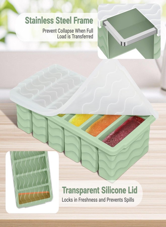 Aopigavi 1/2 Cup Silicone Freezer Molds with Lid, 2-Pack Silicone Freezer Trays for Soup, Sauce & Broth - Meal Prep Containers, Large Ice Cube Tray, Oven & Dishwasher Safe - Image 4