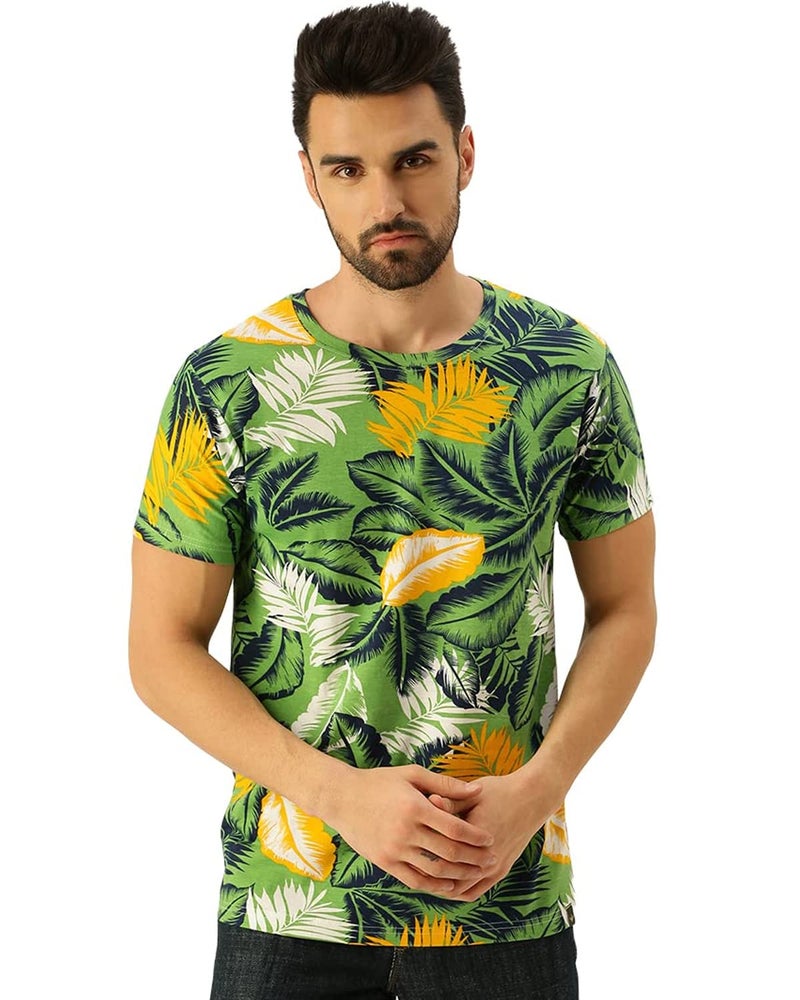 Veirdo Men's Regular Fit T-Shirt (TSH_99_B102_L_Green_Large) - Image 1