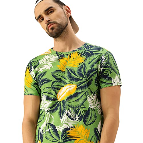 Veirdo Men's Regular Fit T-Shirt (TSH_99_B102_L_Green_Large) - Image 5