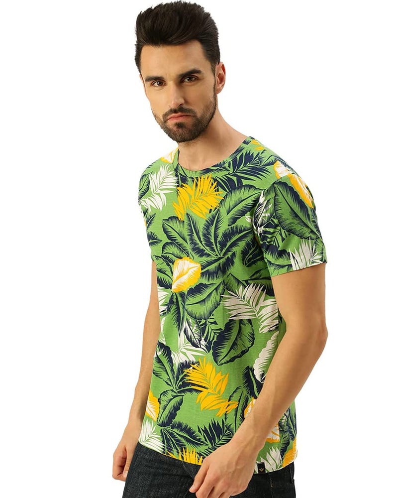 Veirdo Men's Regular Fit T-Shirt (TSH_99_B102_L_Green_Large) - Image 3