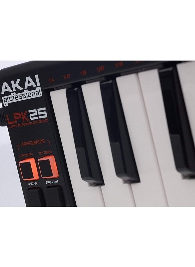 AKAI Professional LPK25 - USB MIDI Keyboard controller with 25 Velocity-Sensitive Synth Action Keys for Laptops (Mac & PC), Editing Software included,MultiColored