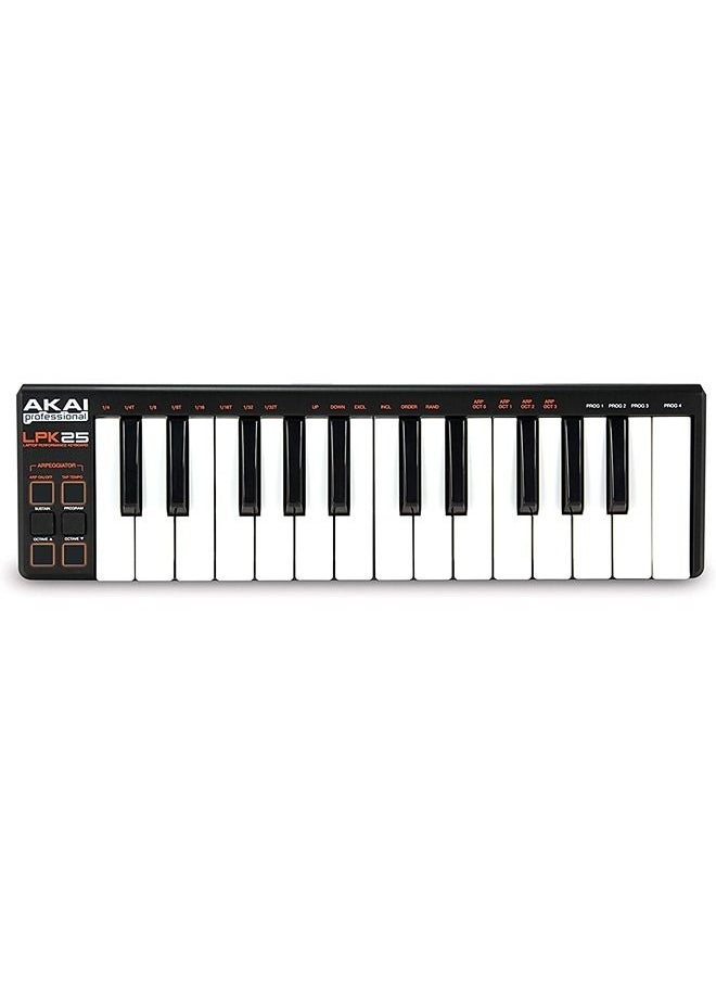 AKAI Professional LPK25 - USB MIDI Keyboard controller with 25 Velocity-Sensitive Synth Action Keys for Laptops (Mac & PC), Editing Software included,MultiColored
