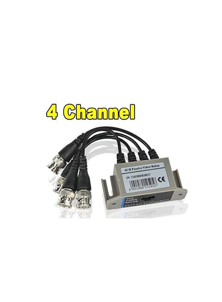 4 Channel Passive UTP Video Balun for CCTV BNC Male to RJ45 CAT5 Connection - Image 2