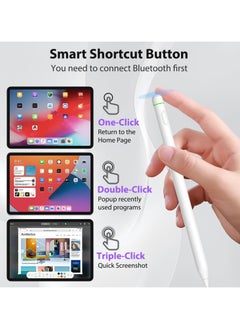 Generic Magnetic Stylus Pen for iPad 2018-2024 Fast Charging Twice with Tilt Sensitivity and Palm Rejection Compatible with iPad Air Pro and Mini Classic White  - Image 2