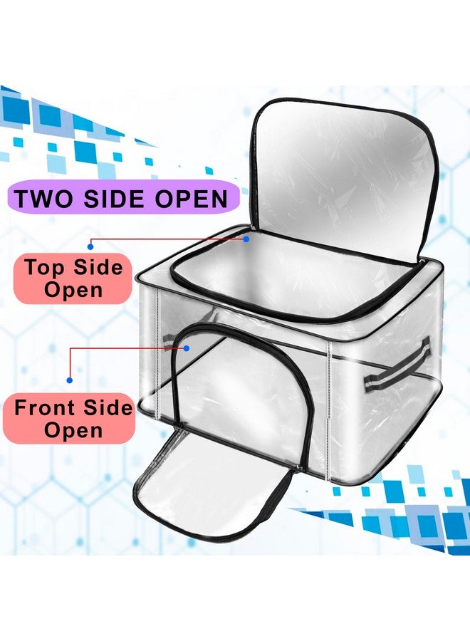 Storite 5 Pack 28 L Transparent PVC Wardrobe Bag Underbed Moisture Proof Cloth Storage Organizer, Storage box for Clothes Saree Bags with Zippered Closure & Handle (44 x 31 x 21 cm) - Image 3