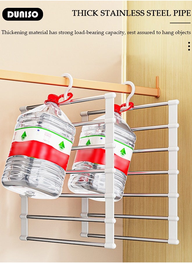 DUNISO - 2 Packs Pants Hangers for Closet Storage ,  Space Saving Clothes Hanger ,Collapsible Pants Storage, Multifunctional Closet Srganizer,  Non-Slip Trousers Hangers Scarf Hanger , Organizer Rack for Pants Jeans Scarf - Image 1