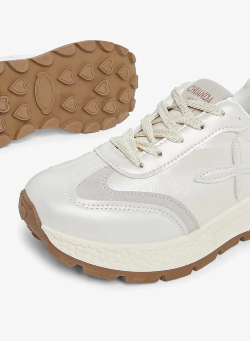 Styli  Classic Star Logo Lace Up Sneakers for Women | Best Price UAE