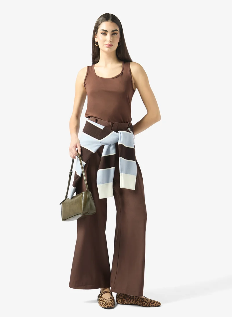 Ginger High Rise Pleat Detail Barrel Trousers