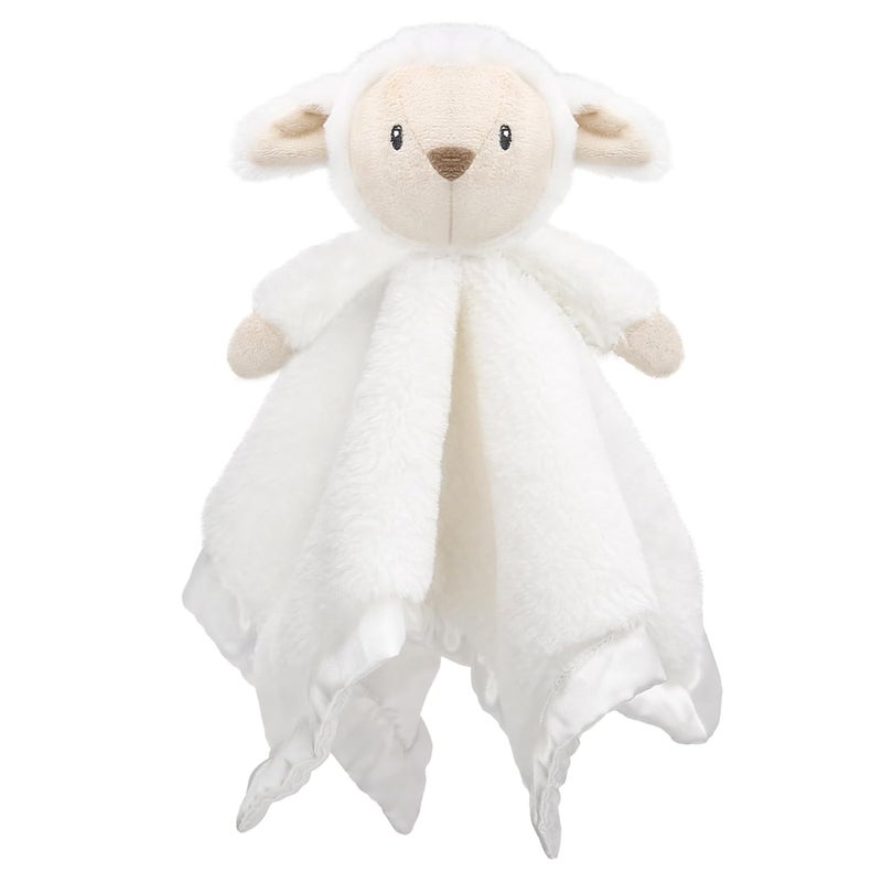 BEILIMU Baby Security Blanket for Boys Girls, Lovey Soft for Newborn Cute Lamb Snuggle Toy Plush Stuffed Animal, White 16 Inch - Image 1