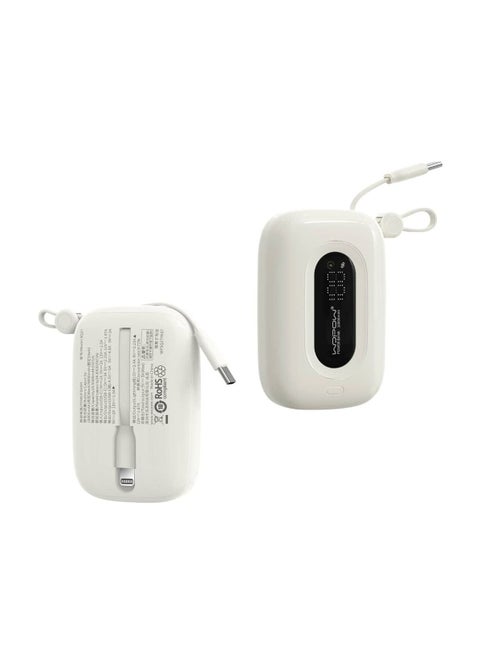 Wopow SQ27 Mini Power Bank 10000mAh 22.5W Quick Charging PD 20W with Digital display built in cable For iPhone & C Type