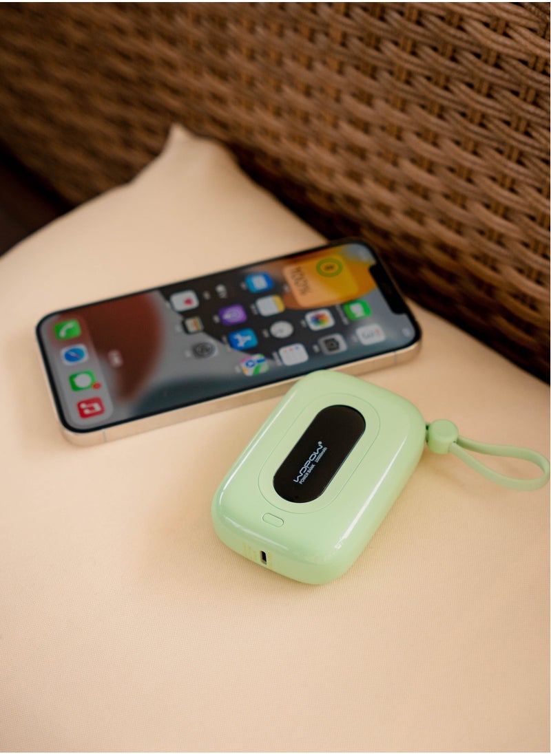 Wopow - Wopow SQ27 Mini Power Bank 10000mAh 22.5W Quick Charging PD 20W with Digital display built in cable For iPhone & C Type - Image 1