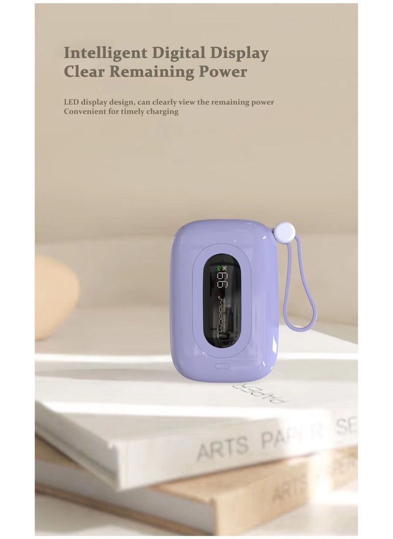 Wopow - Wopow SQ27 Mini Power Bank 10000mAh 22.5W Quick Charging PD 20W with Digital display built in cable For iPhone & C Type - Image 1