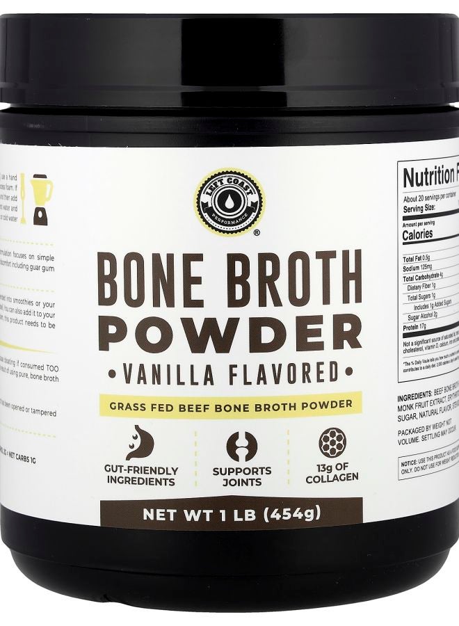 Left Coast Performance Bone Broth Powder Vanilla 1 lb (454 g) - Image 1