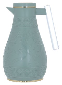 Alsaif Gallery Light Green Karam Thermos Set Islamic Engraving Acrylic Handle Two Piece  - Image 3