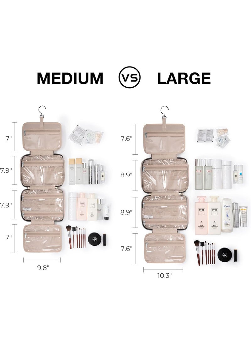 BAGSMART BAGSMART Toiletry Bag Travel Bag with Hanging Hook Waterresistant Makeup Cosmetic Bag Travel Organizer for Accessories Shampoo Fullsize Container Toiletries Green Medium  - Image 2