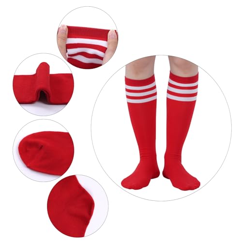 Dxhycc 3 Pairs Kids Soccer Socks Striped Knee High Baseball Softball Athletic Socks for Youth Boys Girls - Image 5