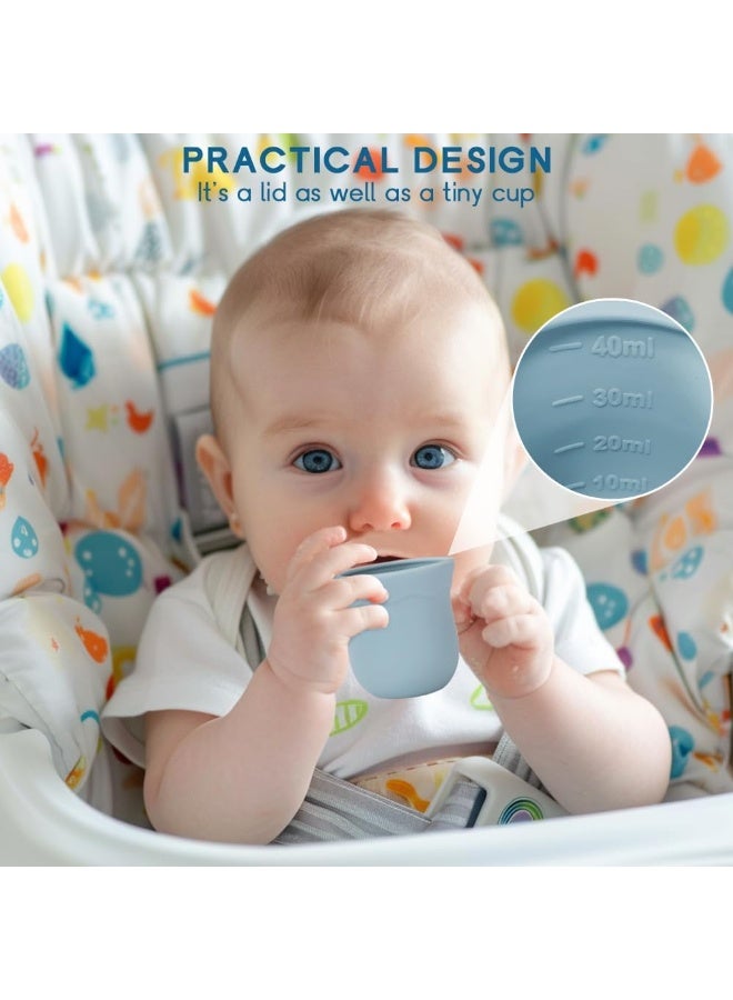 Socub Silicone Baby Fruit Food Feeder & Baby Food Freezer Tray Set, Breastmilk Popsicle Molds for Baby Teething Relief, Baby Food Pacifier Feeder for Self Feeding, Extra 3 Sizes Food Pouch (Sage) - Image 5