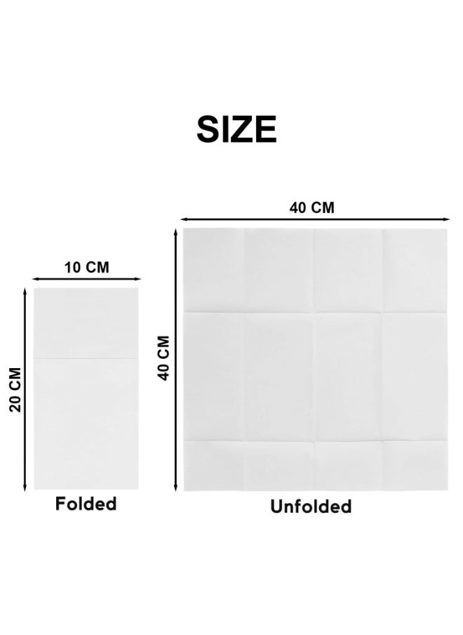 KCDMBUE 25 Pack White Disposable Linen Feel Napkins with Built-In Flatware Pocket, Prefolded Cloth Like Dinner Napkins for Weddings, Parties, Events, Restaurants (40 x 40 cm)  - Image 3