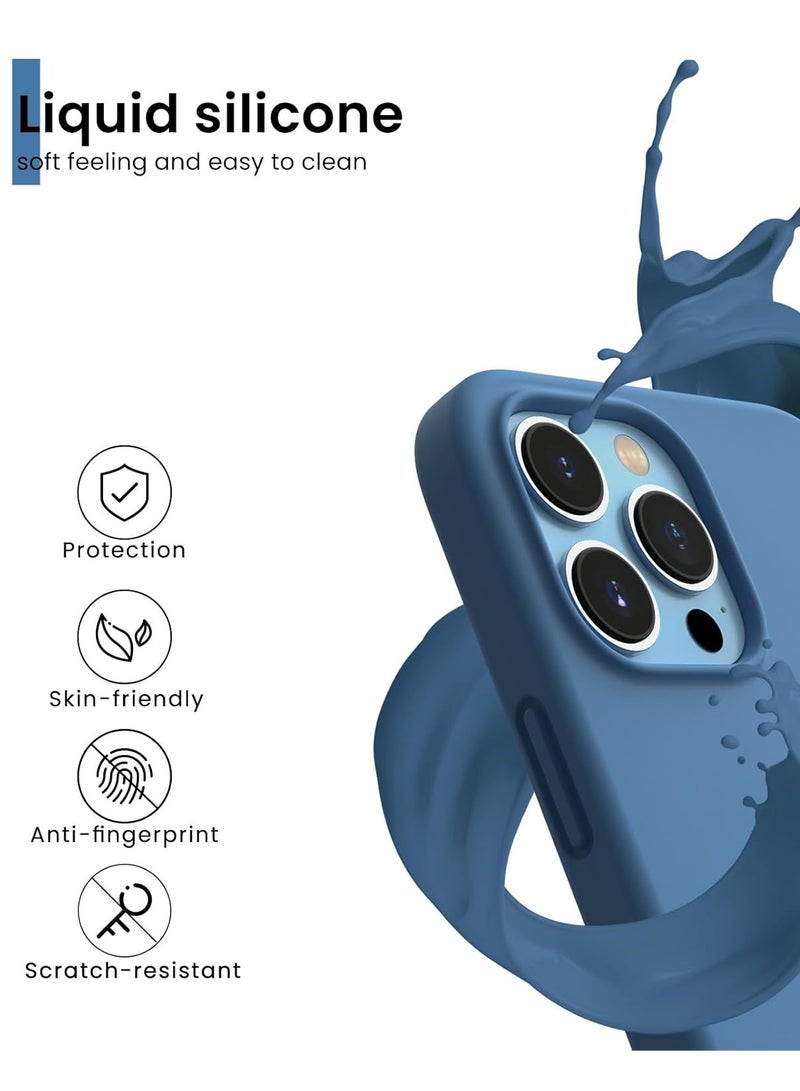 BORTONY iPhone 13 Pro Max Case Cover Liquid Soft Silicone Ultra Slim iPhone 13 Pro Max Cover Shockproof Protective Phone Case for iPhone 13 Pro Max 6.7 inch - Image 3