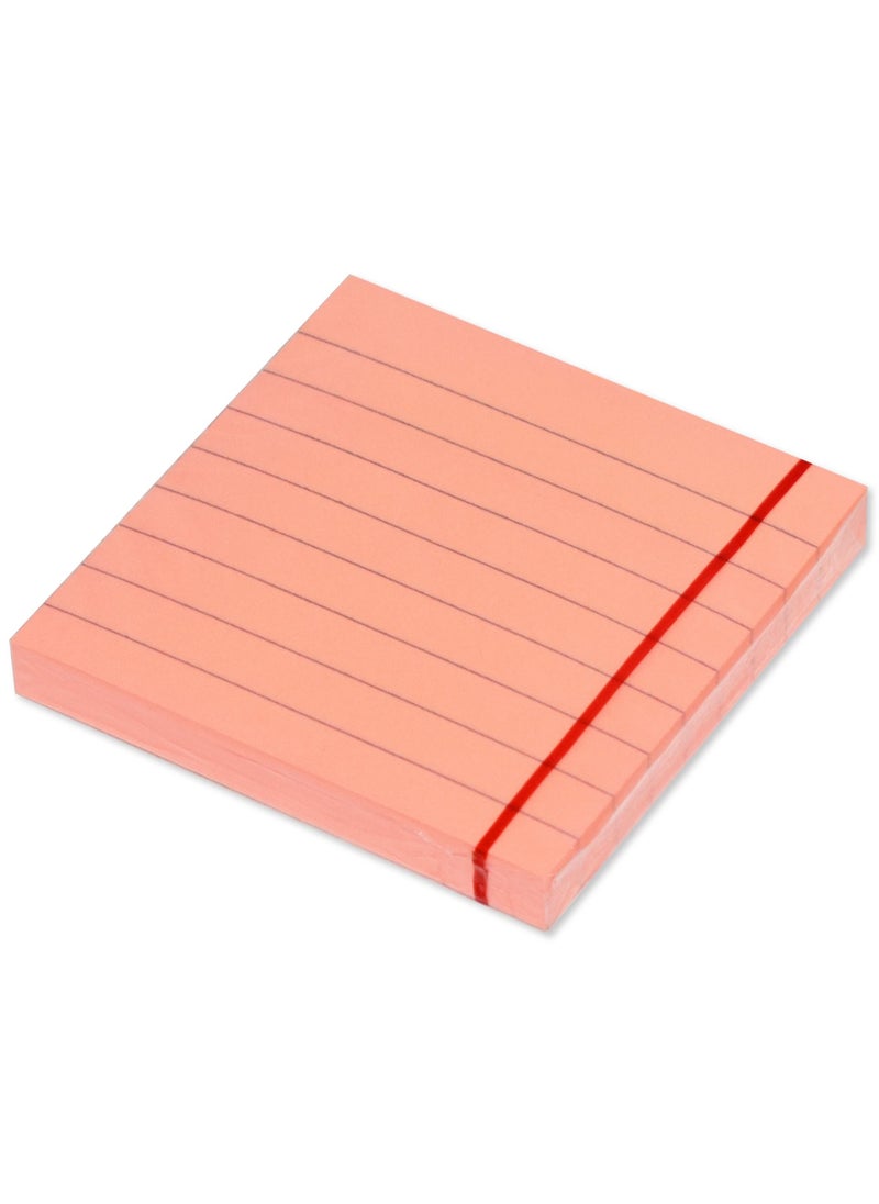 FIS FIS Sticky Note Pad, 3X3 inches, Pack of 12, Ruled Neon Pink -FSPO3X3RNPI 