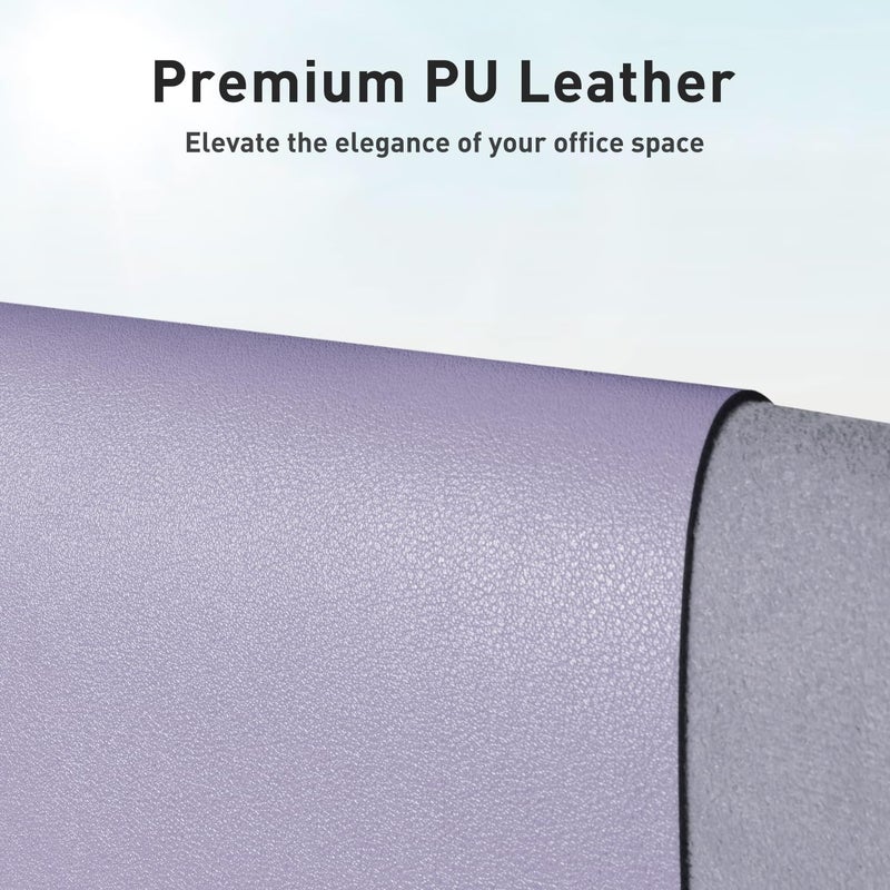 Aothia Non-Slip PU Leather Waterproof Desk Protector Mat, Mouse Pad, Desk Blotter, Writing Pad for Office, Home, Laptop, Lavender, 23.6" x 13.7" - Image 2