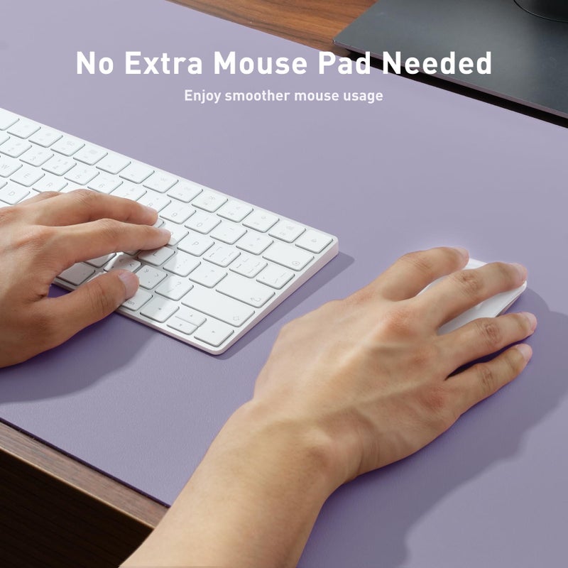 Aothia Non-Slip PU Leather Waterproof Desk Protector Mat, Mouse Pad, Desk Blotter, Writing Pad for Office, Home, Laptop, Lavender, 23.6" x 13.7" - Image 4