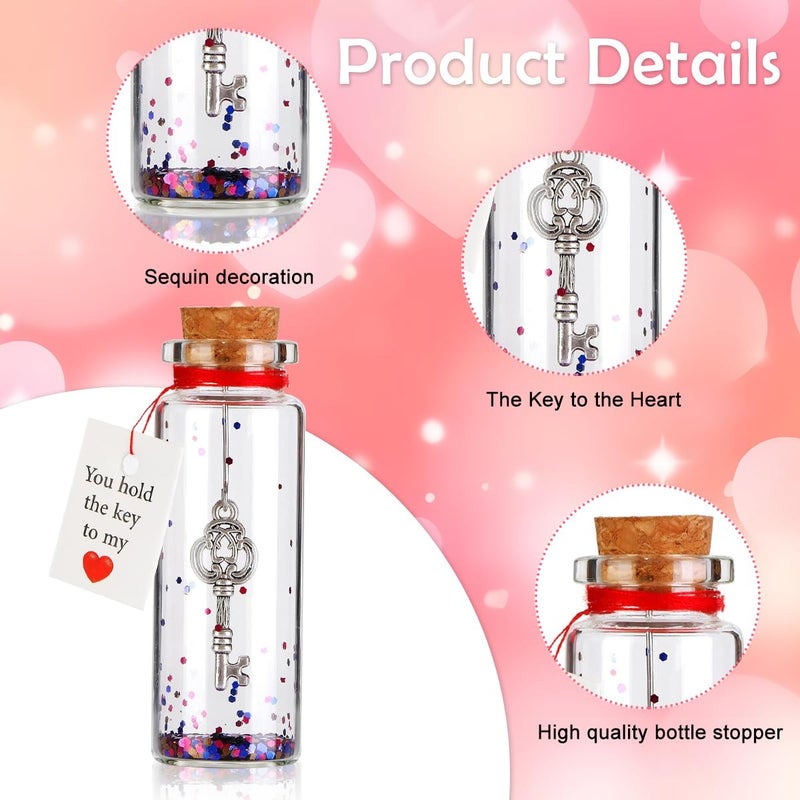 HASTHIP ® جرة زخرفية صغيرة، زجاجة عائمة بسدادة فلين رومانسية، هدية رومانسية لصديقة أو صديق، زوجة، هدايا من الزوج، هدايا عيد الحب للنساء - Image 3