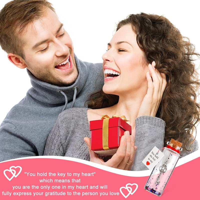 HASTHIP ® جرة زخرفية صغيرة، زجاجة عائمة بسدادة فلين رومانسية، هدية رومانسية لصديقة أو صديق، زوجة، هدايا من الزوج، هدايا عيد الحب للنساء - Image 5