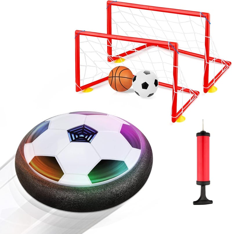 Growsland Boy Toys Hover Soccer Ball with 2 Goals, Indoor Soccer Gifts for Boys, LED Soccer Ball with Foam Bumper Inflatable Soccer Toys for 3 4 5 6 7 8 9 10+ Years Old Girls Boys - Image 1