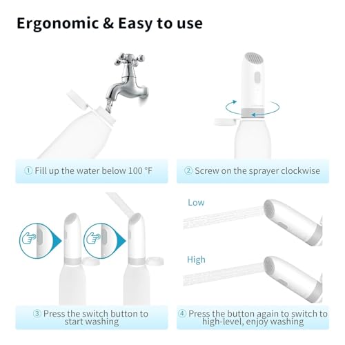 Feelon Portable Electric Bidet, Travel-Friendly Handheld Jet Spray for Toilet with 2 Flushing Modes, IPX7 Waterproof Rechargeable Travel Bidet for Family Hygiene & Cleaning, Includes Storage Bag - Image 5