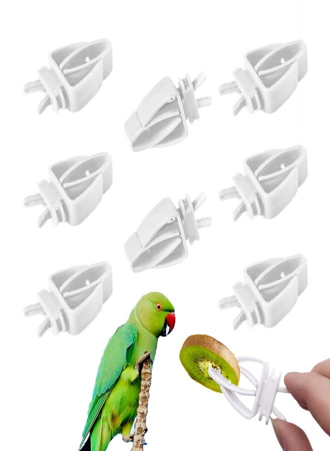 Mivofun 8pcs Bird Cage Food Holder, Parrot Fruit Vegitable Bracket, Pet Feeder Clip Accessory, for Budgie Parakeet Cockatoo Macaw Cockatiel Conure - Image 1