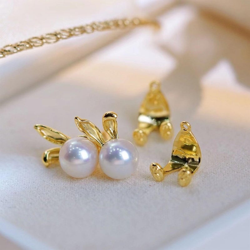 GLMOCM Easter Bunny Earrings for Women Cute Pearl Rabbit Ear Jacket Earrings for Women Party Jewelry (Rabbit Jacket earrings) - Image 5